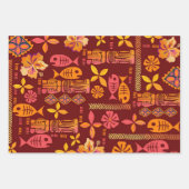 Hawaiian Tiki Geschenkpapier Set (Vorderseite)