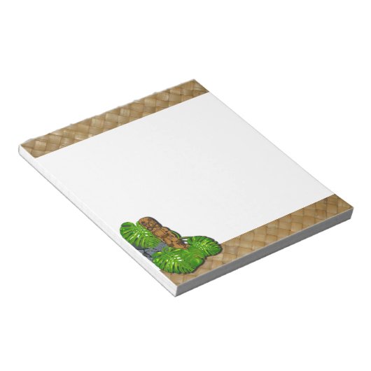 Hawaiian Tiki Lauhala 5,5" x 6" Notepad Notizblock (angewinkelt)