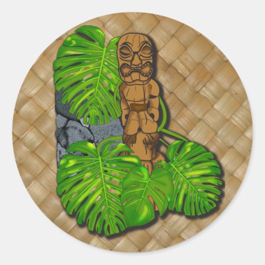 Hawaiian Tiki Lauhala Sticker (Vorderseite)