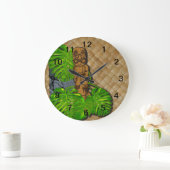 Hawaiian Tiki Lauhala Wall Clock Große Wanduhr (Zuhause)