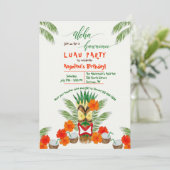 Hawaiian Tiki Luau Party Einladung (Stehend Vorderseite)
