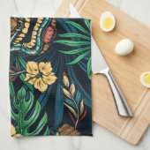 Hawaiian Tiki Mask tropisches Muster Geschirrtuch (Viertel Falte)