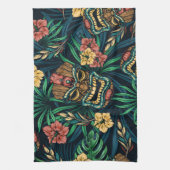 Hawaiian Tiki Mask tropisches Muster Geschirrtuch (Vertikal)