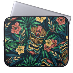 Hawaiian Tiki Mask tropisches Muster Laptopschutzhülle