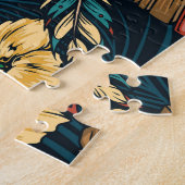 Hawaiian Tiki Mask tropisches Muster Puzzle (Seite)