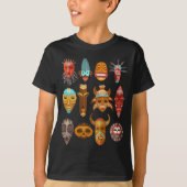 Hawaiian Tiki Masks Totems Hawaii T-Shirt (Vorderseite)