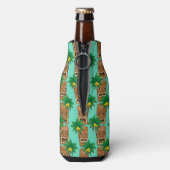 Hawaiian Tiki Repeat Pattern Flaschenkühler (Flasche Rückseite)