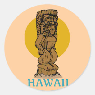Hawaiian Tiki Runder Aufkleber