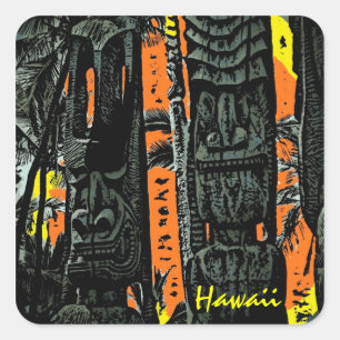 Hawaiian tiki Statuen personalisierbare Aufkleber