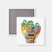 Hawaiian Tiki Surfing Magnet (Vorderseite/Rückseite)