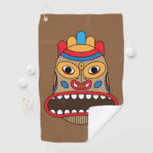 Hawaiian Tiki Tribal Art Golfhandtuch (Insitu)