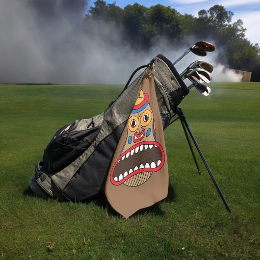 Hawaiian Tiki Tribal Art Golfhandtuch