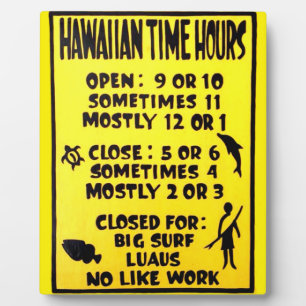 hawaiian time plaque fotoplatte