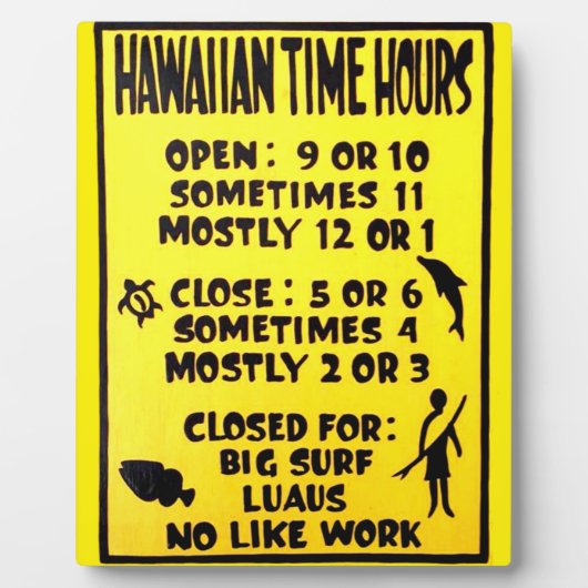 hawaiian time plaque fotoplatte (Vorderseite)