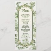 Hawaiian Toile de jouy Wedding Menu Menükarte (Vorderseite)