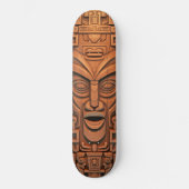 Hawaiian Totem Tiki Mask Holzkunst Skateboard (Vorderseite)