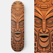 Hawaiian Totem Tiki Mask Holzkunst Skateboard