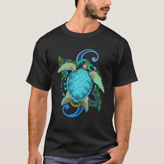 Hawaiian Tribal Maori Ocean Animal Polynesian Sea T-Shirt (Vorderseite)