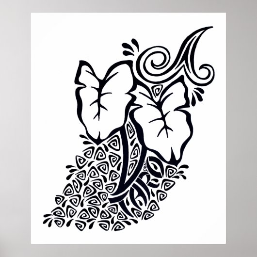 Hawaiian Tribal Taro Garden Tropisches Poster (Vorne)