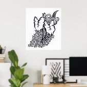 Hawaiian Tribal Taro Garden Tropisches Poster (Heimbüro)