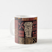 Hawaiian Tribal: Vintage-Stoffpatchwork Kaffeetasse (Vorderseite Links)