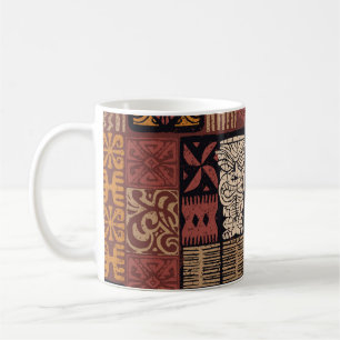 Hawaiian Tribal: Vintage-Stoffpatchwork Kaffeetasse