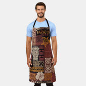 Hawaiian Tribal: Vintage-Stoffpatchwork Schürze (Getragen)