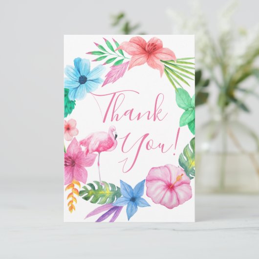 Hawaiian Tropenkranz Hochzeit danke (Stehend Vorderseite)