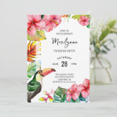 Hawaiian Tropical 50. Geburtstag Einladung (Stehend Vorderseite)