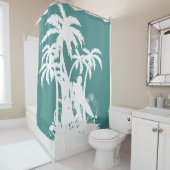 Hawaiian Tropical Beach Surfdesign Duschvorhang (Beispiel)