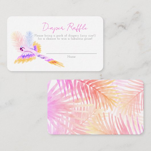 Hawaiian Tropical Birds Babydusche Windeln Windeln Begleitkarte (Vorne/Hinten)