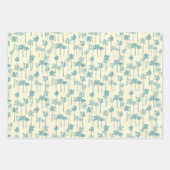 Hawaiian Tropical Blue and Cream Palm Tree Muster Geschenkpapier Set (Vorderseite 3)