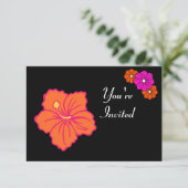 Hawaiian Tropical Blume Luau Einladungen (Stehend Vorderseite)