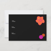 Hawaiian Tropical Blume Luau Einladungen (Rückseite)