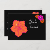 Hawaiian Tropical Blume Luau Einladungen (Vorne/Hinten)