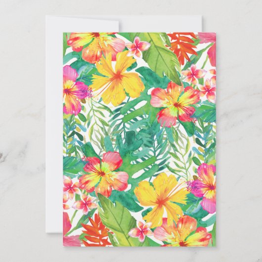 Hawaiian Tropical Bridal Dusche Einladung (Rückseite)