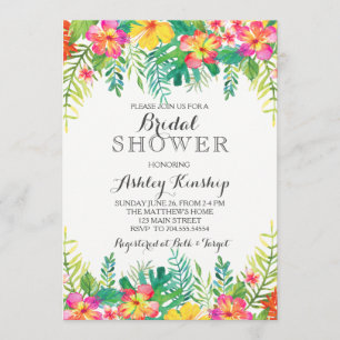 Hawaiian Tropical Bridal Dusche Einladung