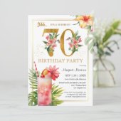 Hawaiian Tropical Cocktail Party zum 70. Geburtsta Einladung (Stehend Vorderseite)