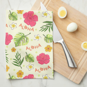 Hawaiian Tropical Floral Aloha Geburtstagspartei Geschirrtuch