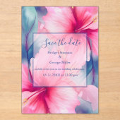 hawaiian tropical floral hibiscus save the date acryleinladungen (Vorderseite)