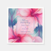 hawaiian tropical floral hibiscus save the date serviette (Vorderseite)