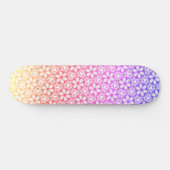 Hawaiian Tropical Floral Ombre Kaleidoscope Skateboard (Horizontal)