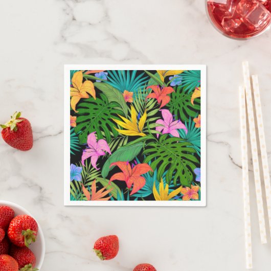 Hawaiian Tropical Floral Palm Blätter Serviette (Beispiel)
