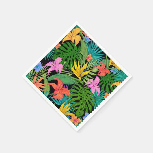 Hawaiian Tropical Floral Palm Blätter Serviette (Ecke)