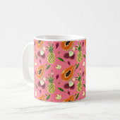 Hawaiian Tropical Fruit Pattern Mug Coral Kaffeetasse (Vorderseite Links)