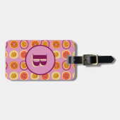 Hawaiian Tropical Fruit Pink Custom Luggage Tag Gepäckanhänger (Vorderseite horizontal)