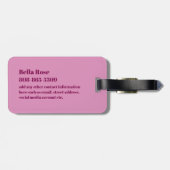 Hawaiian Tropical Fruit Pink Custom Luggage Tag Gepäckanhänger (Rückseite horizontal)