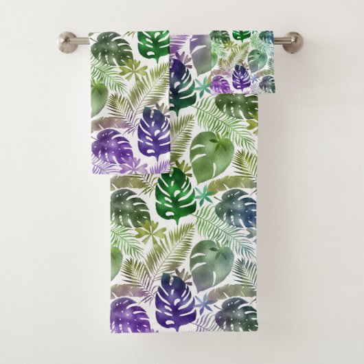 HAWAIIAN TROPICAL GREEN LILA TOWEL SET (Insitu)