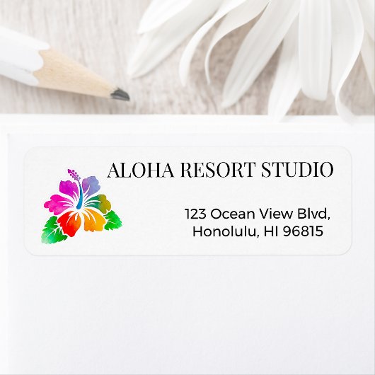 Hawaiian Tropical Hibiscus Return Address