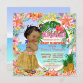 Hawaiian Tropical Luau Baby Dusche Einladung (Vorne/Hinten)